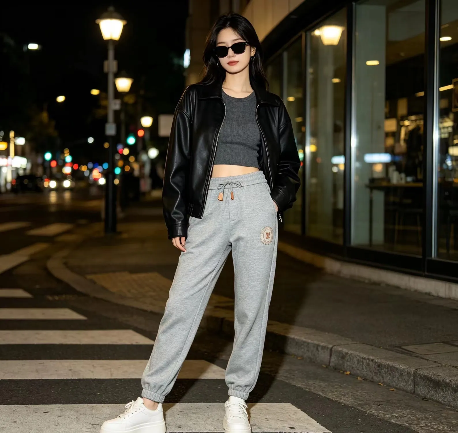 Louis Vuitton/Louis Vuitton round logo leggings trousers